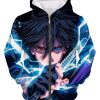 NARUTO Sasuke Uchiha Sharingan and Rinnegan Zip Up Hoodie