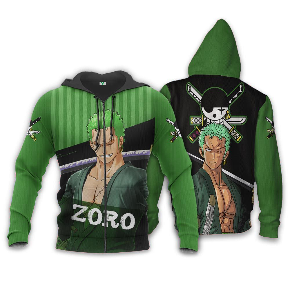 ONE PIECE Roronoa Zoro Zip Up Hoodie V2 ONE PIECE Roronoa Zoro Zip Up Hoodie V2