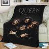 Queen Rock Band Members Black Fleece Blanket