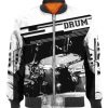 Music Lover – Drums Black White Bomber Jacket