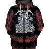 Metallica Rock Band 3D Printed Zip Up Hoodie
