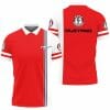 Ford Mustang Red White Split Polo Shirt