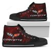 Chevrolet Corvette Lightning Red High Top Shoes