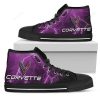 Chevrolet Corvette Lightning Purple High Top Shoes