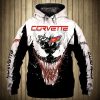 Chevrolet Corvette Skull White Pullover Hoodie