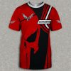 Chevrolet Corvette Skull Punisher Red Black T-Shirt V2