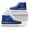 Chevrolet Corvette Lightning Blue High Top Shoes