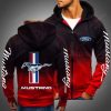 Ford Mustang Maroon Red Zip Up Hoodie
