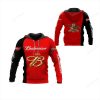 Budweiser Red Black Split Pullover Hoodie