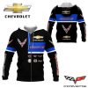 Chevrolet Corvette Racing Black Blue Zip Up Hoodie