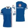 Ford Mustang Blue White Split Polo Shirt