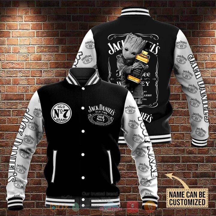 Jack Daniel’s Whiskey Baby Groot Custom Name Baseball Jacket Jack Daniel’s Whiskey Baby Groot Custom Name Baseball Jacket