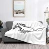 Ford Mustang White Fleece Blanket