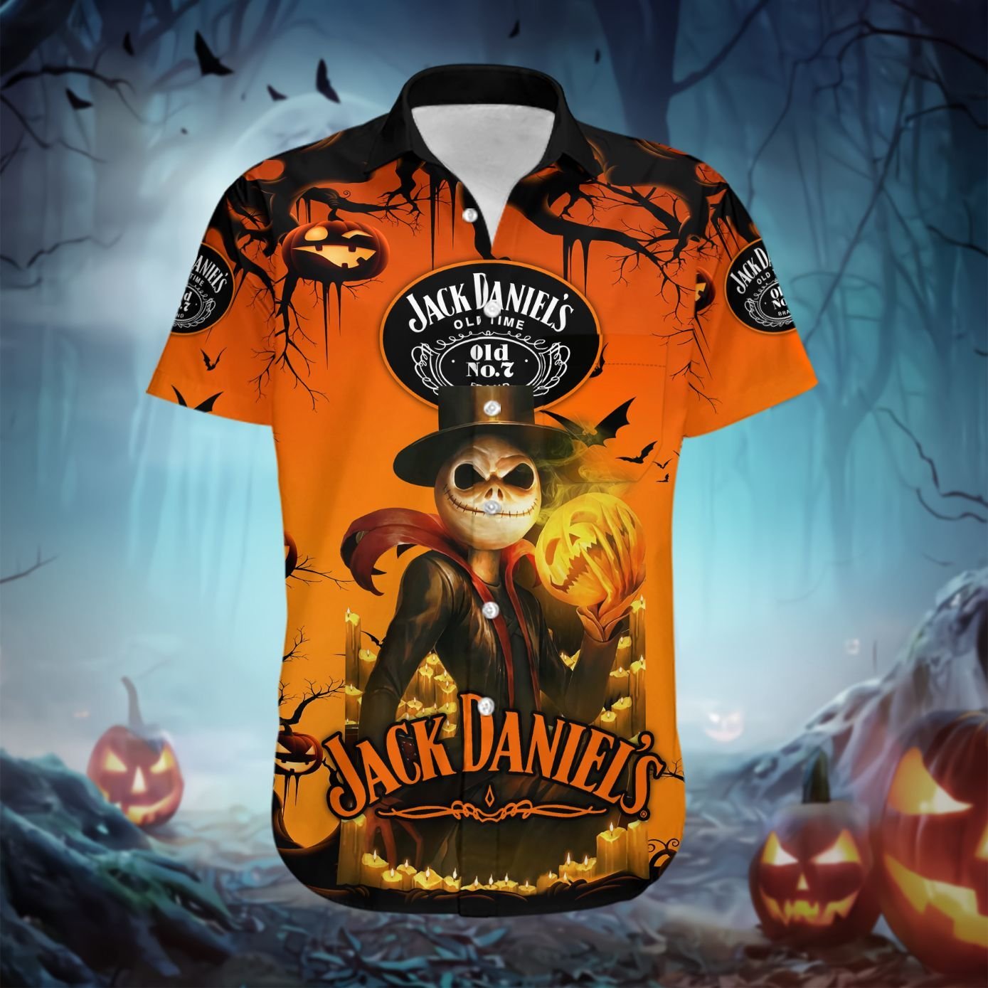 Jack Daniel’s Jack Skellington Halloween Hawaiian Shirt V2 Jack Daniel’s Jack Skellington Halloween Hawaiian Shirt V2