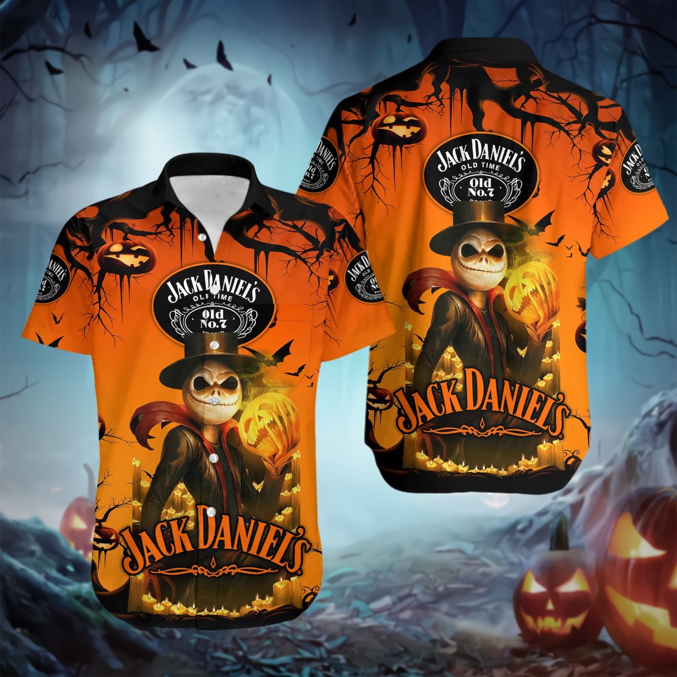 Jack Daniel’s Jack Skellington Halloween Hawaiian Shirt V2 Jack Daniel’s Jack Skellington Halloween Hawaiian Shirt V2
