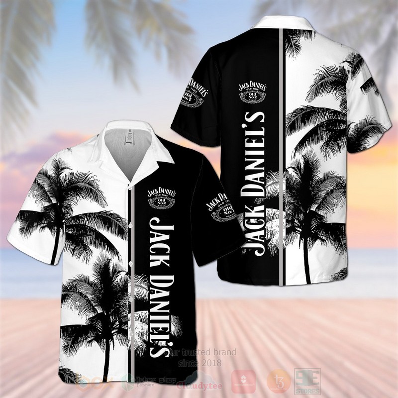 Jack Daniel’s Black White Split Hawaiian Shirt Jack Daniel’s Black White Split Hawaiian Shirt