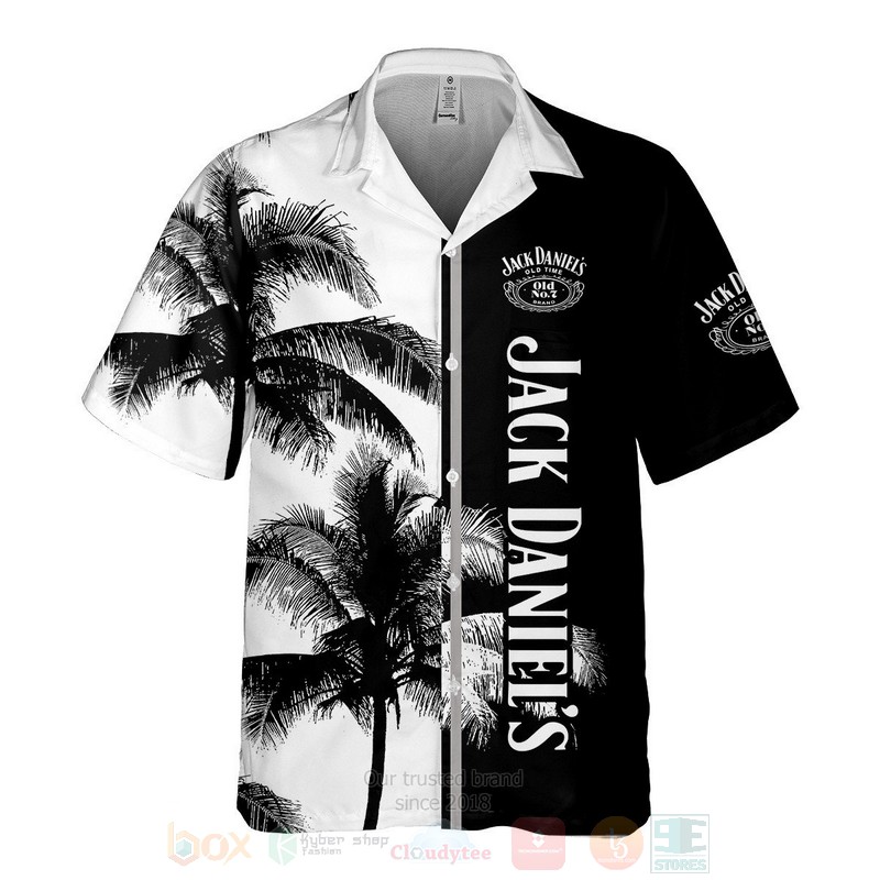 Jack Daniel’s Black White Split Hawaiian Shirt Jack Daniel’s Black White Split Hawaiian Shirt