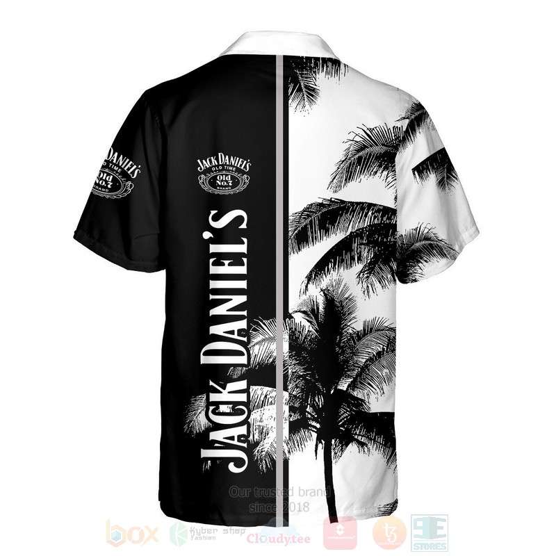 Jack Daniel’s Black White Split Hawaiian Shirt Jack Daniel’s Black White Split Hawaiian Shirt