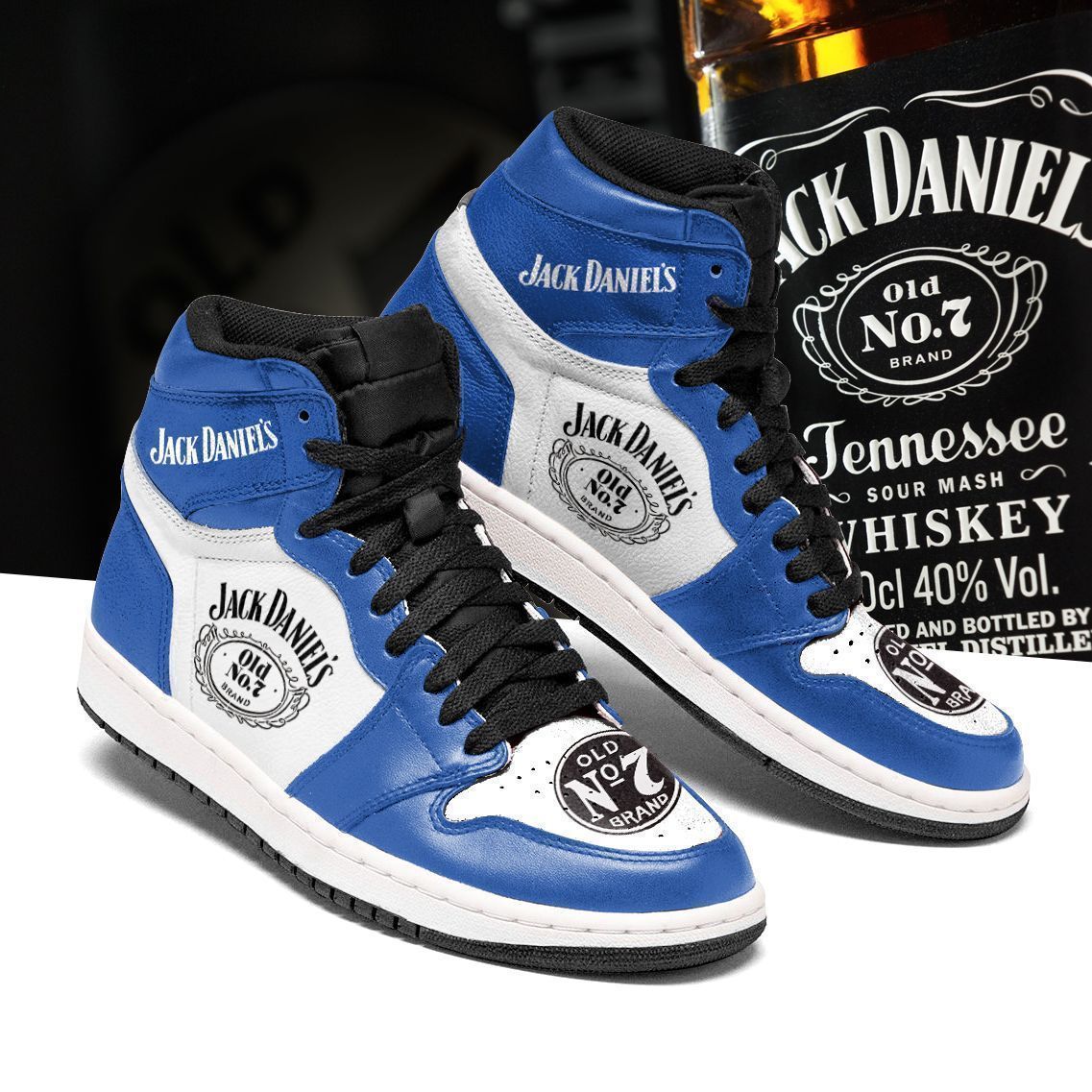 Jack Daniel’s Blue Air Jordan 1 High Sneakers Jack Daniel’s Blue Air Jordan 1 High Sneakers