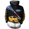 Ford Mustang Yellow Car Zip Up Hoodie