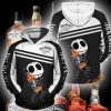 Jack Daniel’s Jack Skellington Halloween Black White Pullover Hoodie