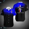 Ford Mustang Blue Black Hawaiian Shirt