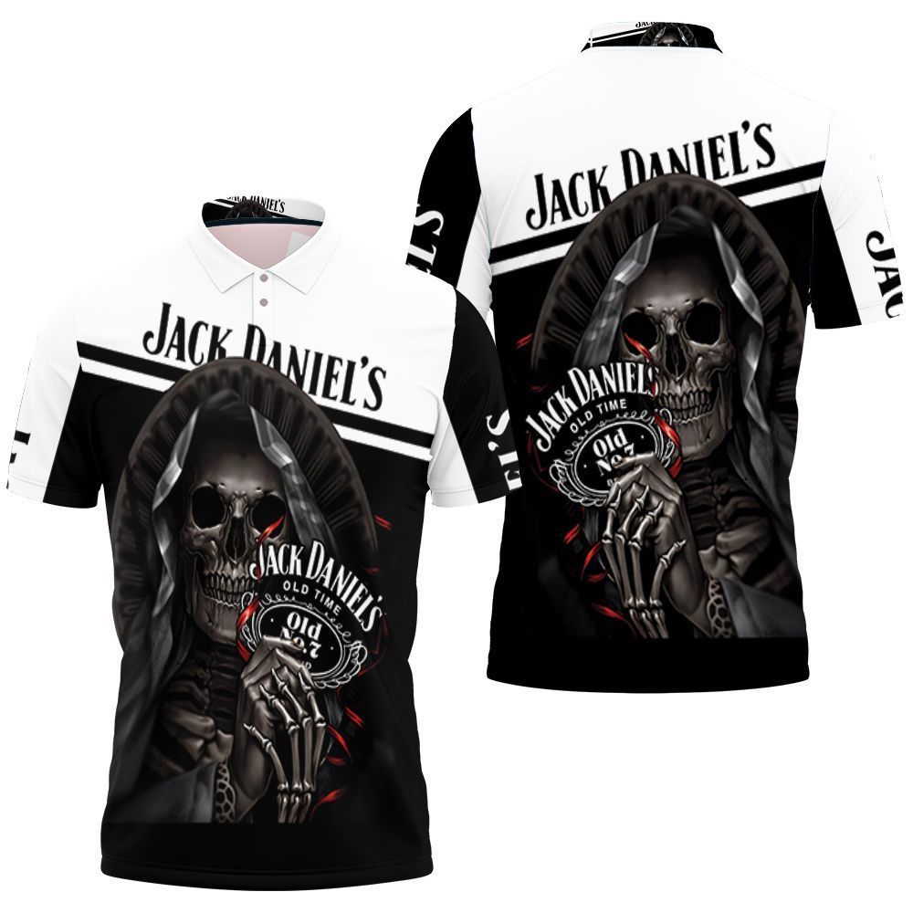 Jack Daniel’s Skull Holds Logo Polo Shirt Jack Daniel’s Skull Holds Logo Polo Shirt