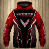 Chevrolet Corvette Racing Red Black Pullover Hoodie