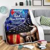 Pabst Blue Ribbon American Flag Fleece Blanket