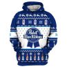 Pabst Blue Ribbon Ugly Christmas Pullover Hoodie V2