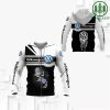 Volkswagen Skull White Black Zip Up Hoodie