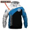 Volkswagen Black Blue Custom Name Pullover Hoodie
