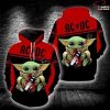 AC/DC Baby Yoda Pullover Hoodie
