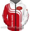 Moto Guzzi Red White Zip Up Hoodie