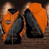 Harley-Davidson Black Orange Zip Up Hoodie