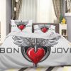 Bon Jovi White Bedding Set V1