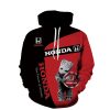 Honda Motorcycles Red Black Pullover Hoodie