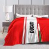 Ducati Red White Fleece Blanket