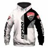 Ducati White Black Pullover Hoodie V1