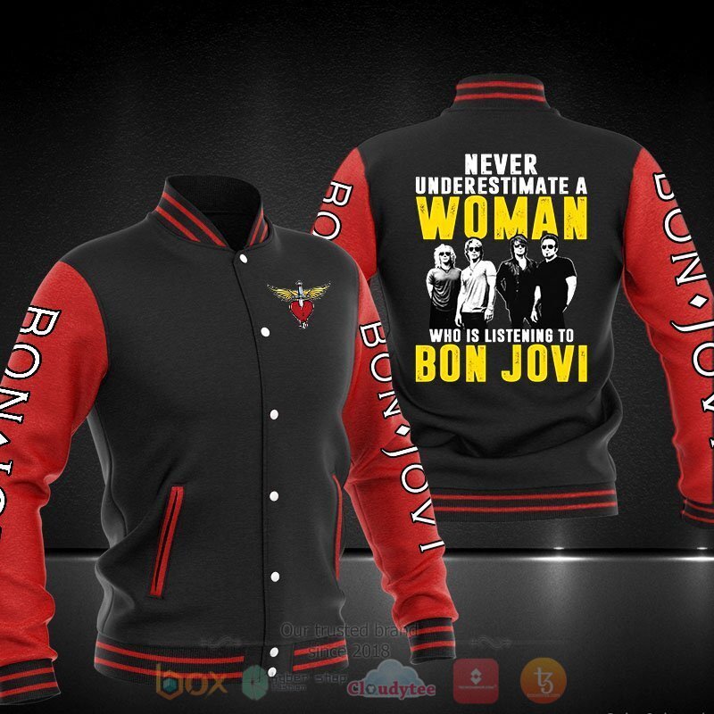 Bon Jovi Black Red Baseball Jacket