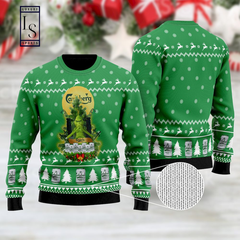 Carlsberg Grinch Snow Ugly Christmas Sweater Carlsberg Grinch Snow Ugly Christmas Sweater