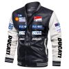 Ducati Black White Leather Bomber Jacket
