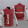 Bacardi Maroon White Baseball Jacket