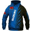 Suzuki Motorcycles Blue Black Pullover Hoodie