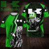Kawasaki Motorcycles Logo Skull T-Shirt