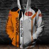 Moto Guzzi Orange White Zip Up Hoodie