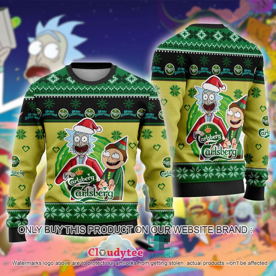 Carlsberg Rick And Morty Ugly Christmas Sweater Carlsberg Rick And Morty Ugly Christmas Sweater