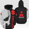 Suzuki Motorcycles Skull Pullover Hoodie