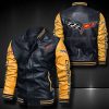 Chevrolet Corvette Black Yellow Leather Bomber Jacket
