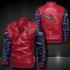 Chevrolet Corvette Red Navy Blue Leather Bomber Jacket